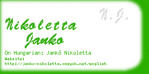 nikoletta janko business card