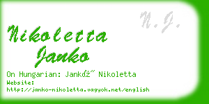 nikoletta janko business card